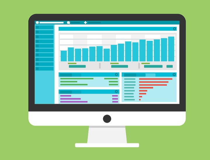 Illustration of a computer screen showing graphs and other information, representing an affiliate marketing dashboard